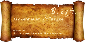 Birkenheuer Őszike névjegykártya